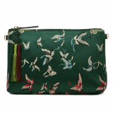 Womens Handbag_ Butterfly Fabric and Cowhide Combined Clutch